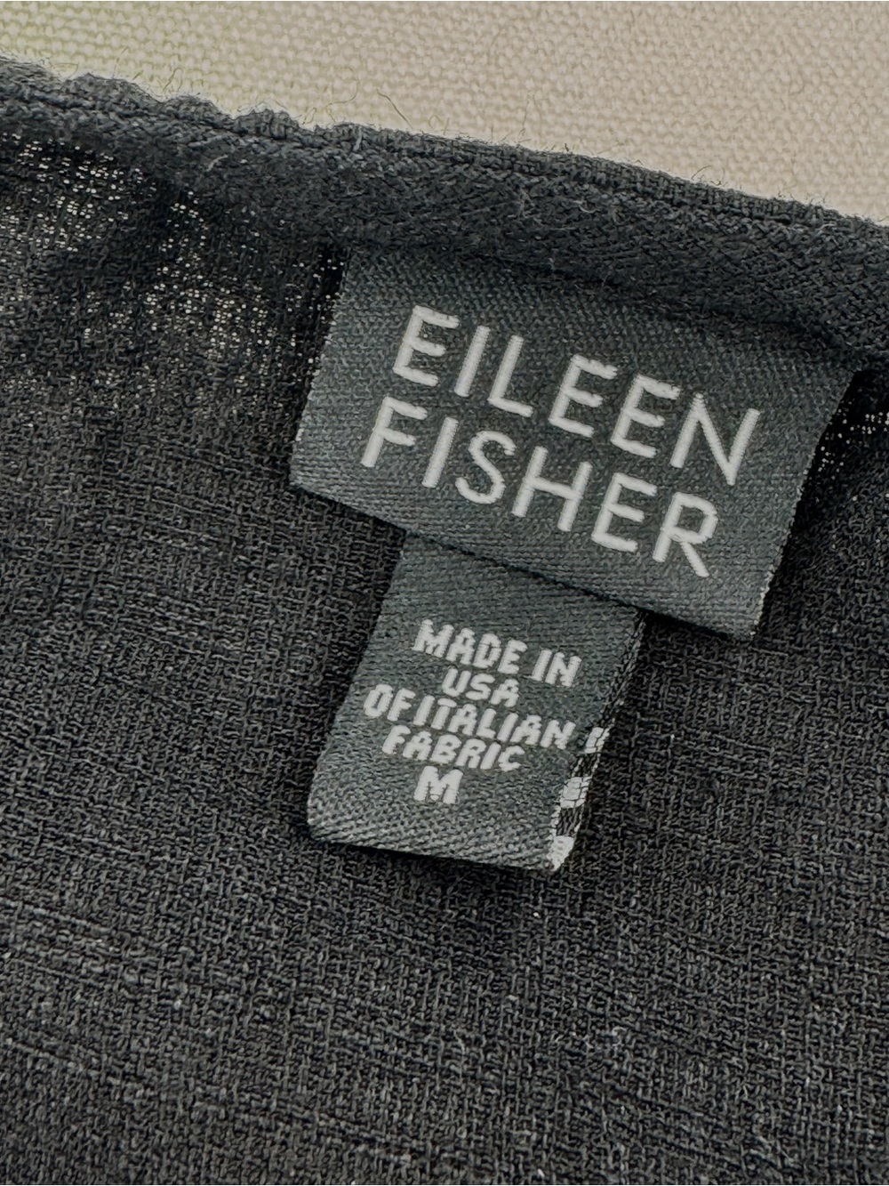 Eileen Fisher Black Linen Blend Scoop Neck Shell Tank Quiet Luxury - Picture 7 of 8